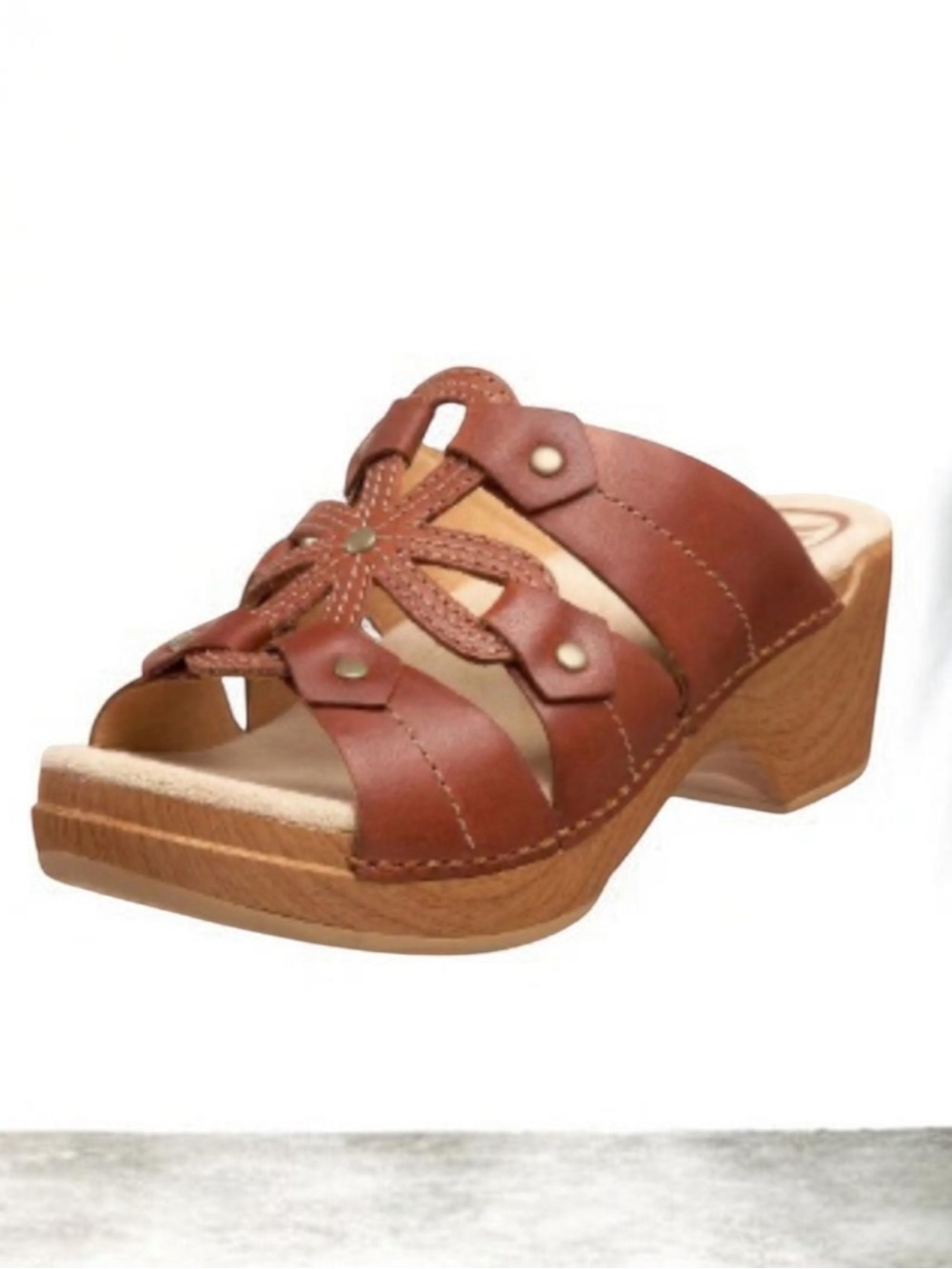 Dansko Serena Arsty Boho Leather Slide Clog Sandals Size 8.5 Gorgeous